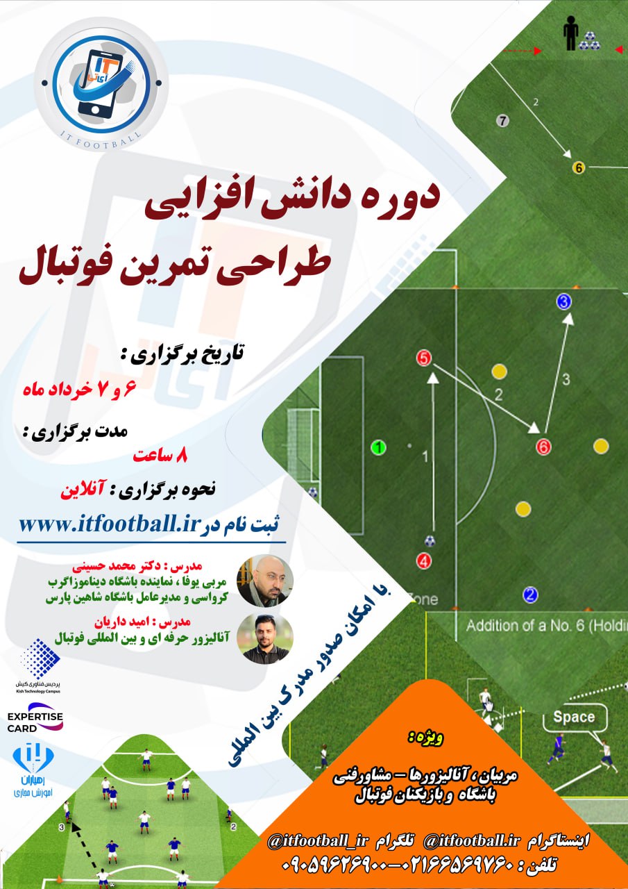 دوره دانش افزایی طراحی تمرین فوتبال