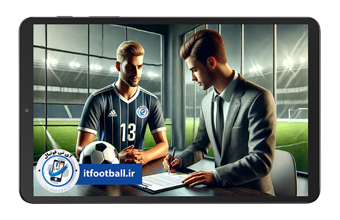 Signing a contract with a football player at a football club